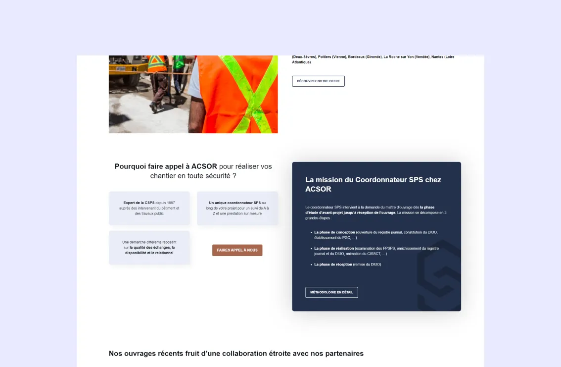 acsor page accueil valeurs