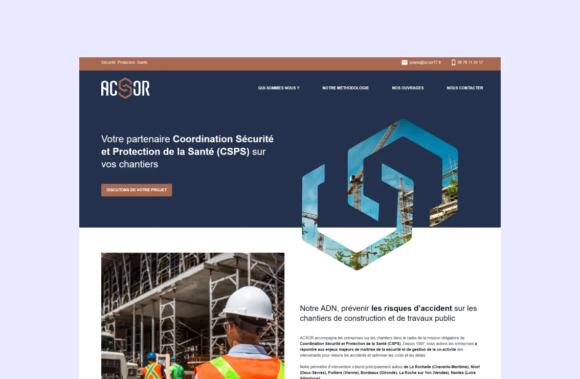 acsor page d'accueil hero