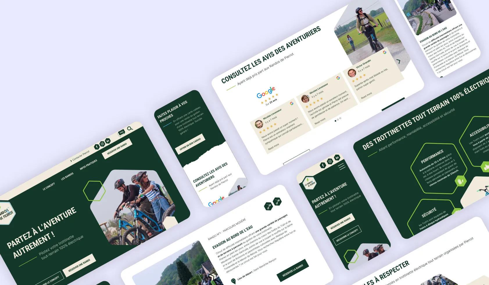 Wireframes Les Randos de Pierrot