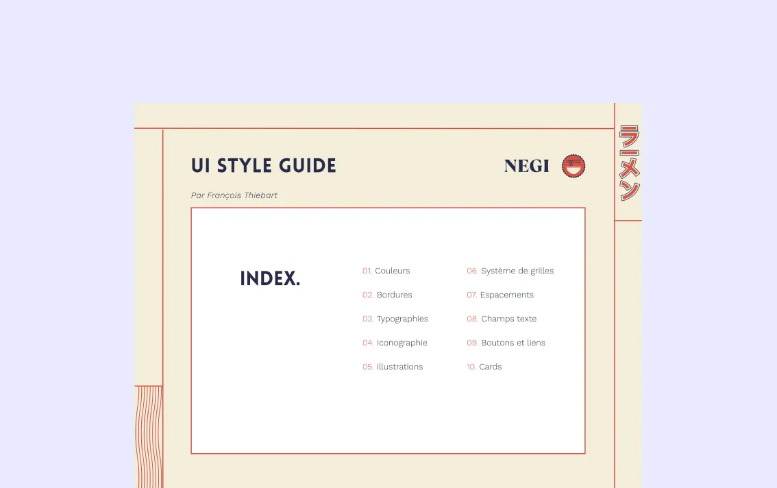 Neggi Kit UI et guide de styles